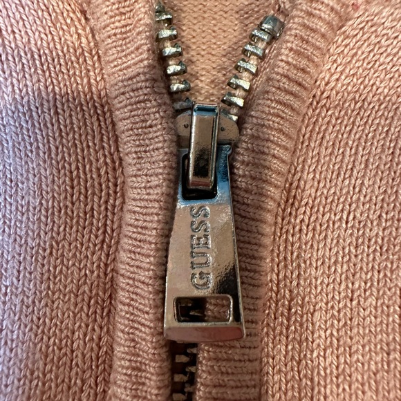 NWT! Guess Bling Sequin Francer Full Zip Sweater Hoodie Pink - Picture 13 of 15